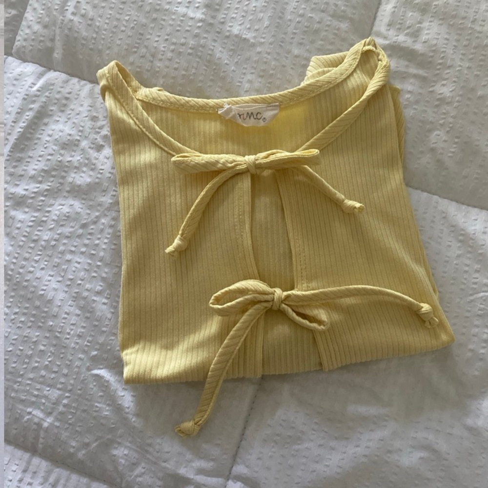 yellow korean-styled cover up top